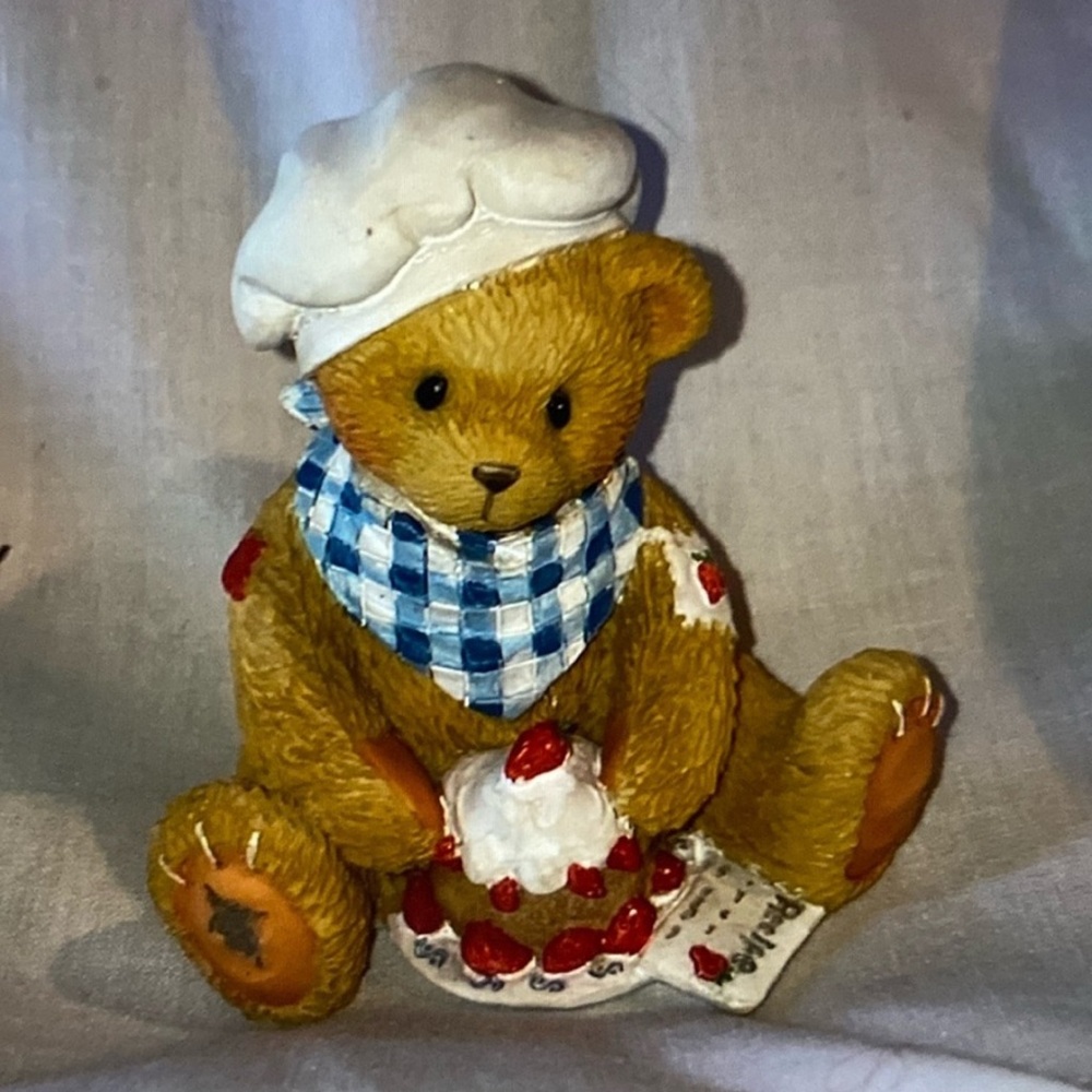 Cherished Teddies Brown and White Matthew Bear Figurine